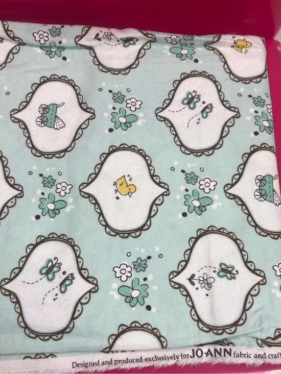 Joann Fabrics Other - JOANN Baby Floral & Bird Print Cotton Flannel Fabric - Mint - 1 yard - 43” wide